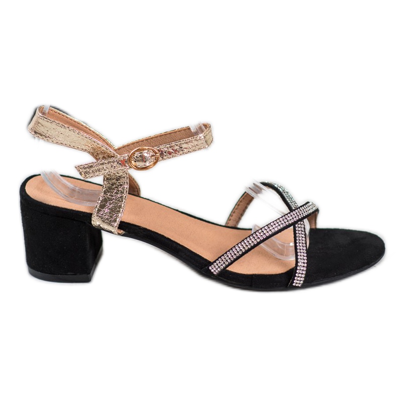 Small Swan Sandaalit baarissa, jossa on kuutiometriä musta keltainen