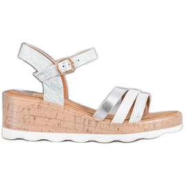 Weide Hopea Wedge Sandaalit valkoinen harmaa Weide Hopea Wedge Sandaalit valkoinen harmaa