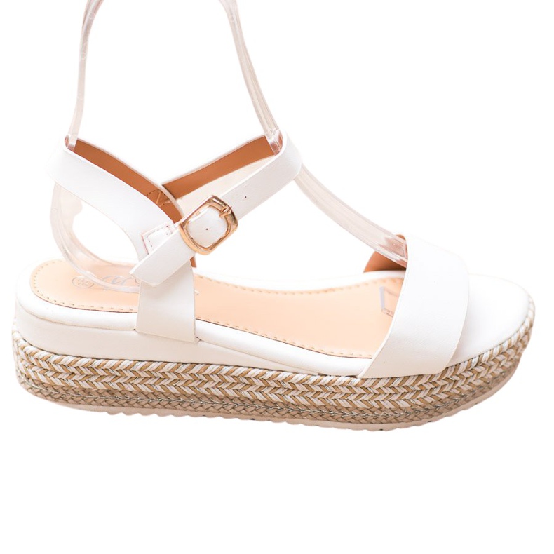 Weide Valkoiset sandaalit koristeellisella alustalla valkoinen