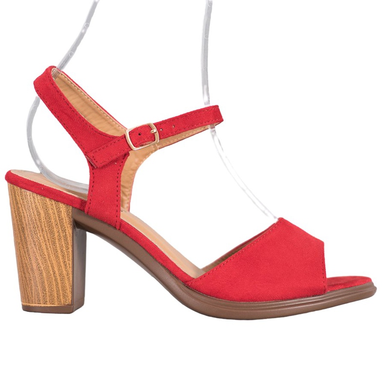 SHELOVET Punaiset mokkanahkaiset sandaalit punainen