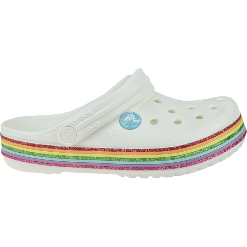Crocs Rainbow Glitter Clog 206151-100 valkoinen