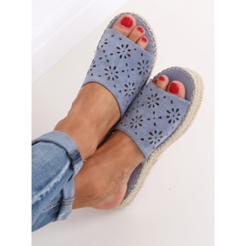 Siniset avoimet espadrillit 99-62A Sininen