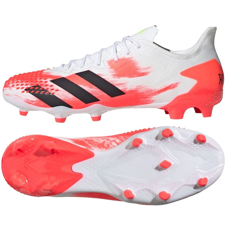 Adidas Predator 20.2 Fg M EG0904 jalkapallokengät punainen valkoinen