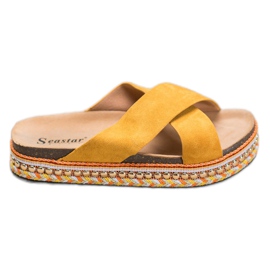 Seastar Mukavat tossut alustalla keltainen