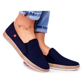 Naisten Espadrilles Big Star Slip-on Navy Blue FF276036 tummansininen