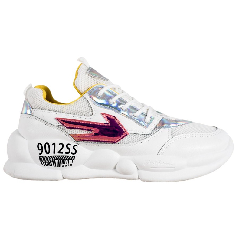 SHELOVET Tennarit, joissa on Eco -nahkaa valkoinen monivärinen harmaa