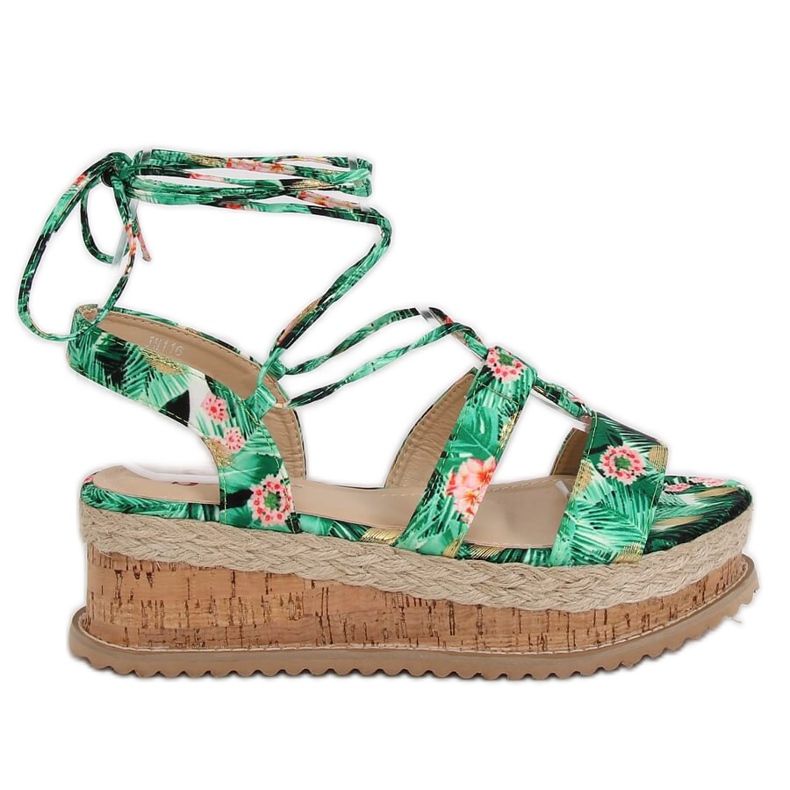 Vihreät espadrilliset sandaalit JH116 Flower Green