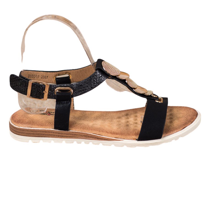 Evento Mustat sandaalit koristeilla