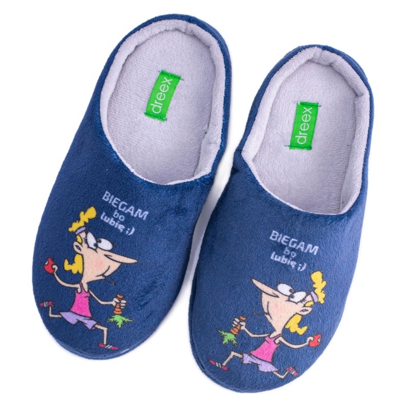 Dreex -pehmoiset naisten laivastonsiniset tossut juoksen, koska pidän sininen harmaa