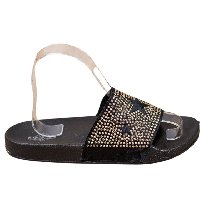 SHELOVET Velour -tossut tähtien kanssa musta