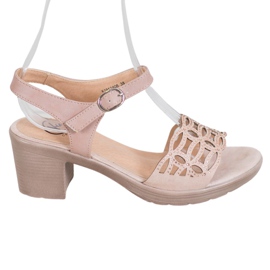 Kylie Mukavat sandaalit paksulla postilla ruskea