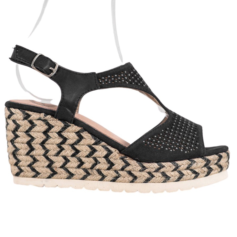 Aclys Suede Espadrilles on the Wedge musta