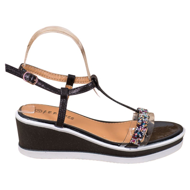 SHELOVET Tyylikkäät kiilat eko -nahalla musta