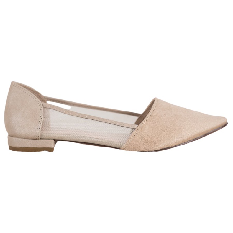 Evento Beige balerinat verkkokankaalla