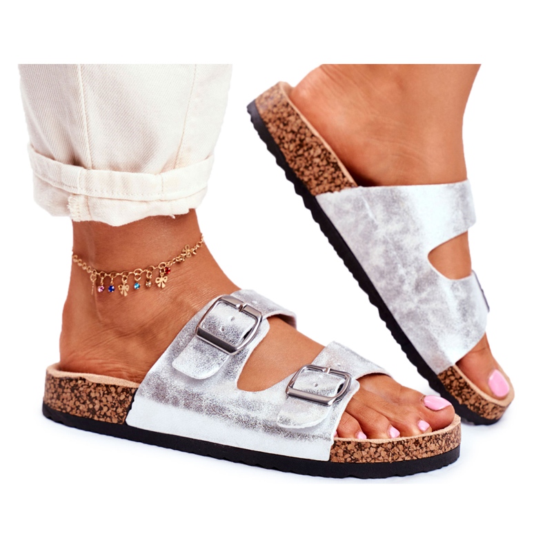 EVE Naisten tossut, joissa soljet Hopea Vivio harmaa