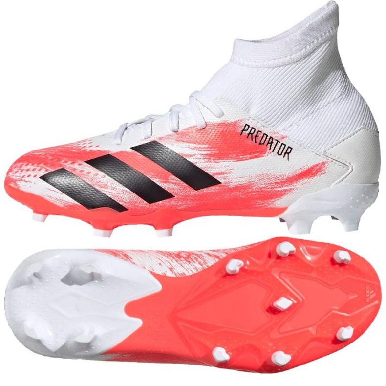 Adidas Predator 20.3 Fg Jr EG0927 jalkapallokengät monivärinen valkoinen