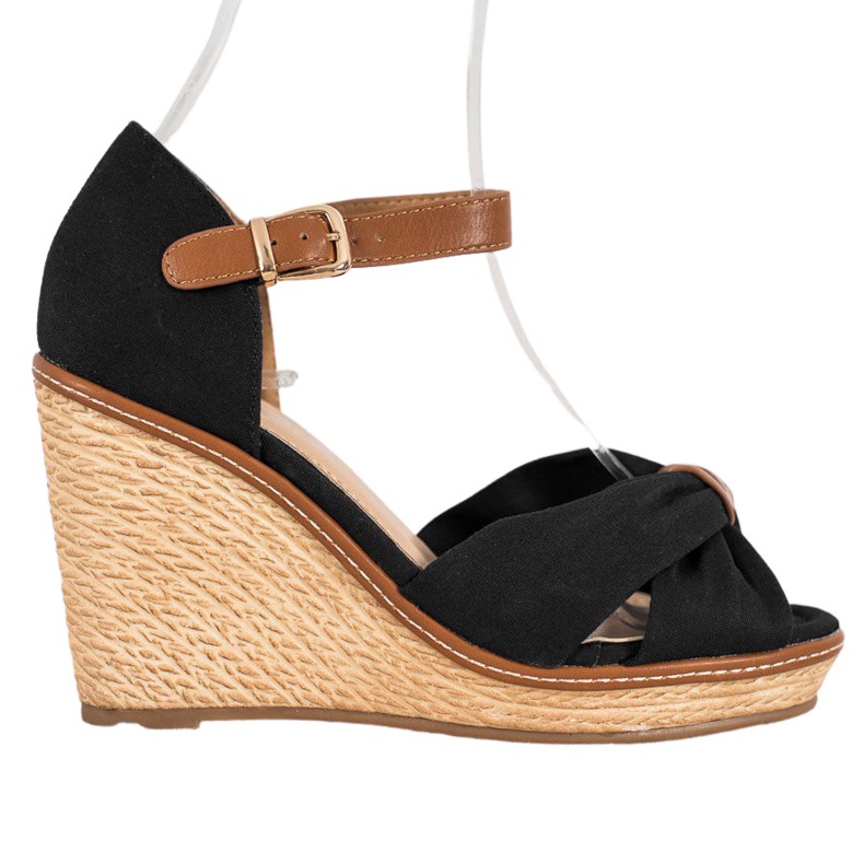 SHELOVET Korkeakorkoiset sandaalit musta