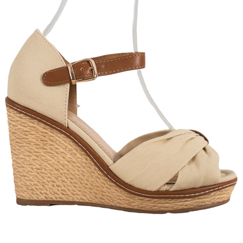 SHELOVET Korkeakorkoiset sandaalit ruskea