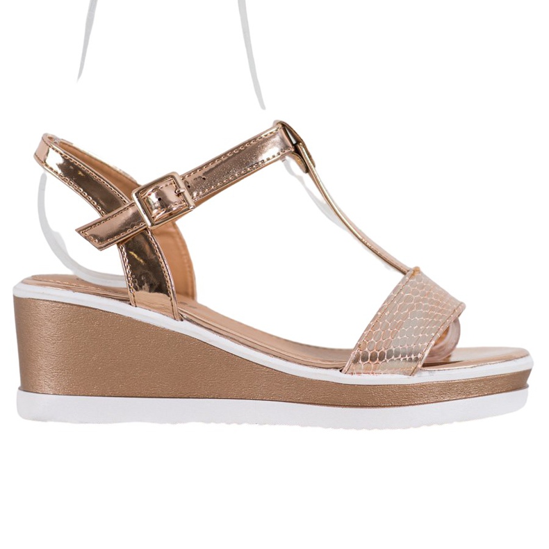 SHELOVET Kultaiset kiilat Eco -nahkaa kultainen