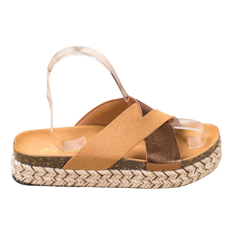 SHELOVET Tossut alustalla ruskea keltainen