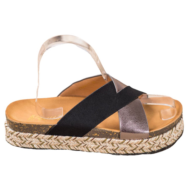 SHELOVET Tossut alustalla musta harmaa