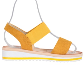 Mannika Mokka sandaalit alustalla keltainen