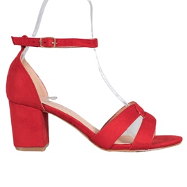 Mannika Mokkanahkaiset sandaalit punainen