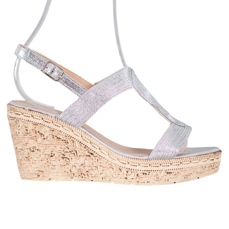 Renda Tyylikkäät kiilamaiset sandaalit harmaa