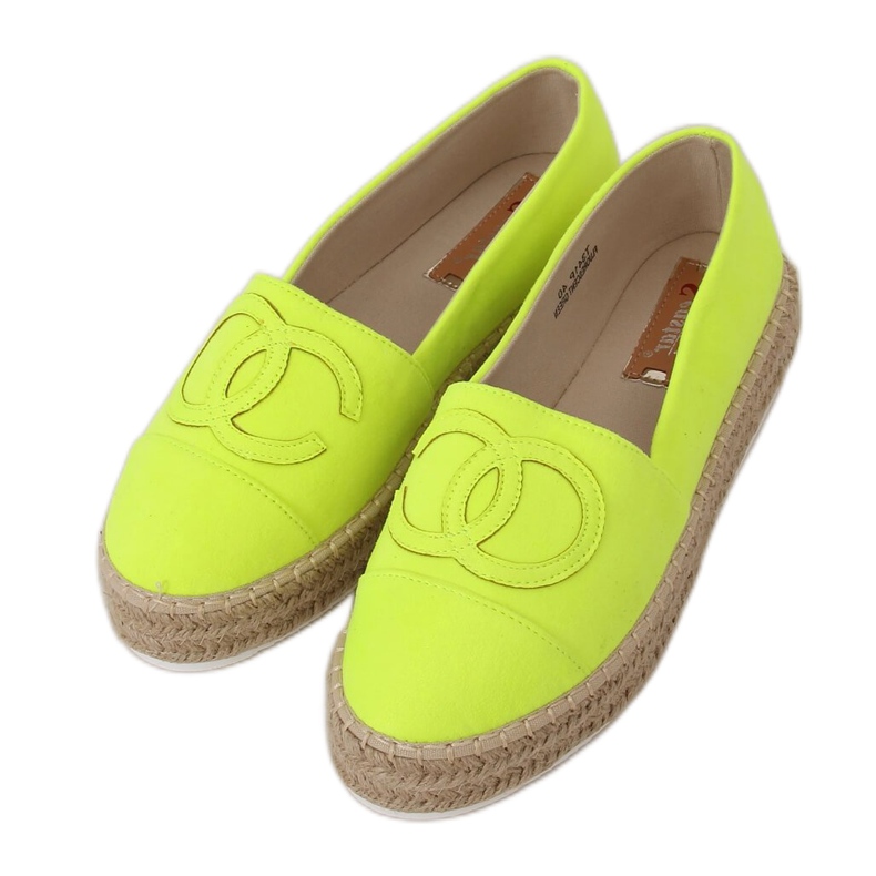 Neon naisten espadrillit T341P Fluorescent Green vihreä