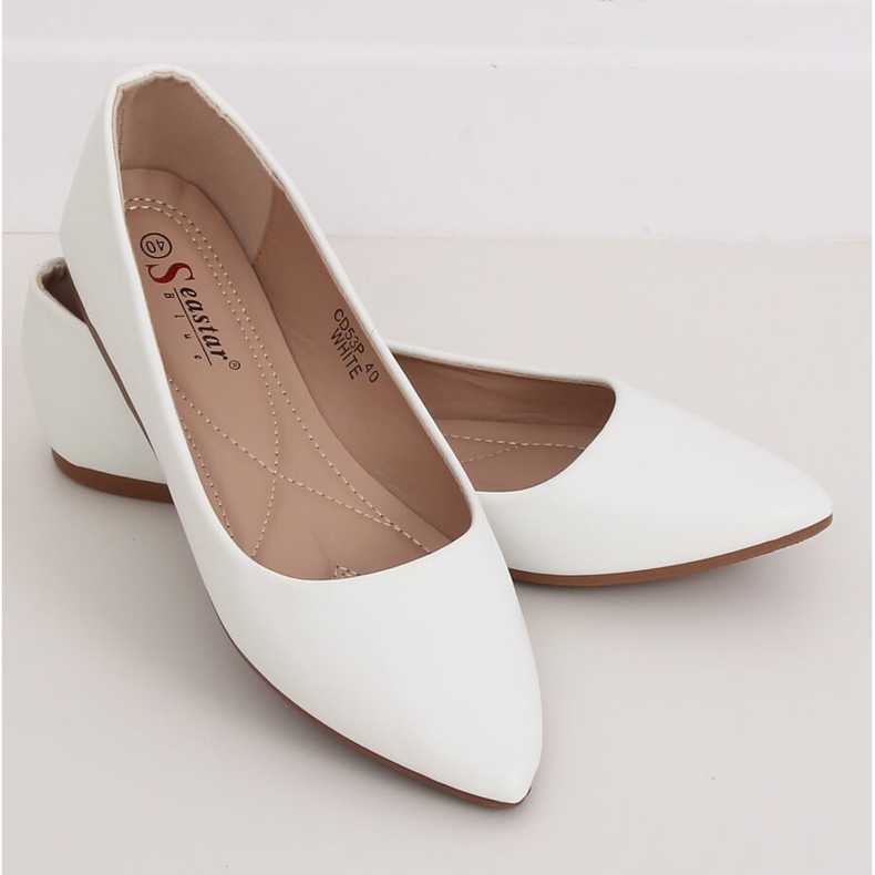 Ballerinat mantelivarpailla valkoiset CD53P Valkoinen