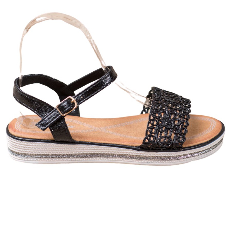 Renda Sandaalit alustalla musta