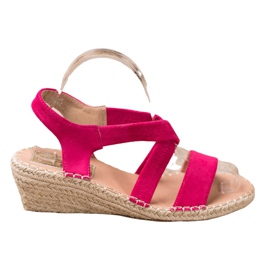 Renda Suede Espadrilles Sandaalit vaaleanpunainen