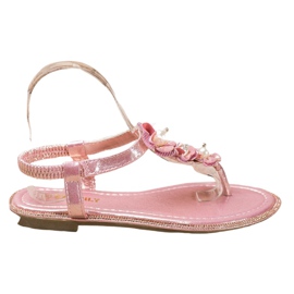 EXQUILY Vaaleanpunaiset sandaalit varvastossuista vaaleanpunainen