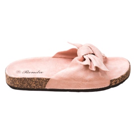 Renda Mukavat tossut, joissa on rusetti vaaleanpunainen