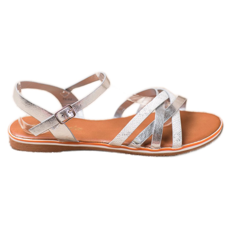 Nio Nio Klassiset hopeiset sandaalit harmaa