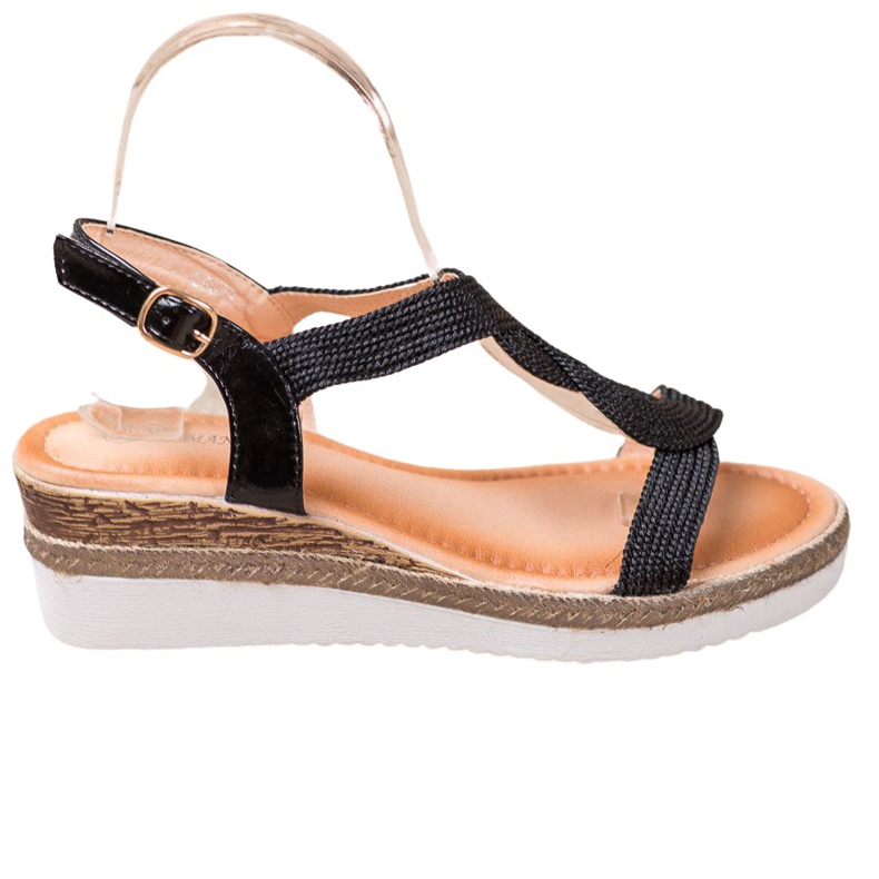 Diamantique Tekstiili kiila sandaalit musta