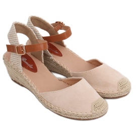 Espadrillit beigellä kiilalla S-820 Beige II Quality