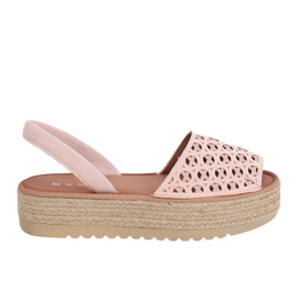 Sandaalit, espadrillot, vaaleanpunainen openwork WH931 Pinkki Sandaalit, espadrillot, vaaleanpunainen openwork WH931 Pinkki