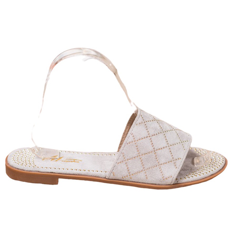 SHELOVET Tyylikkäät mokkanahkatossut harmaa