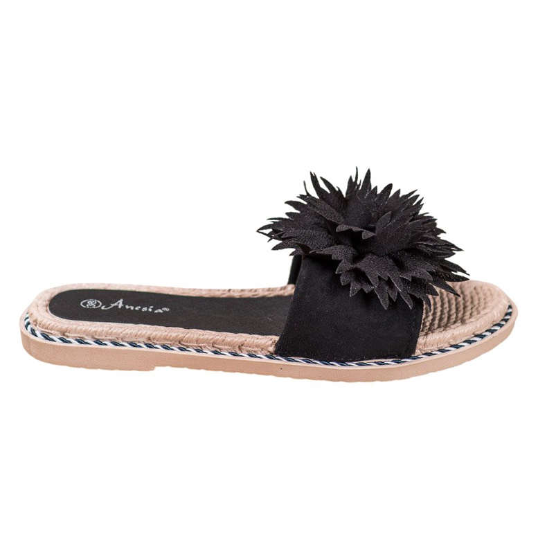 Anesia Paris Tyylikkäät tossut koristeella musta