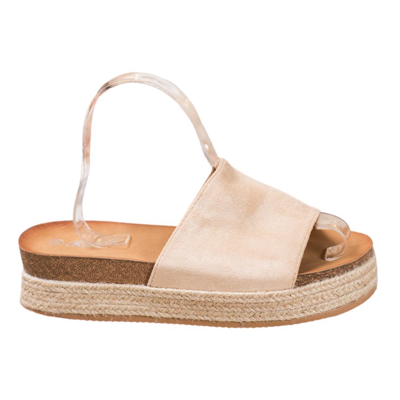 Renda Mokkanahkatossut alustalla ruskea