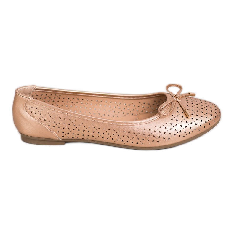 SHELOVET Avoin ballerina Eco -nahkaa kultainen