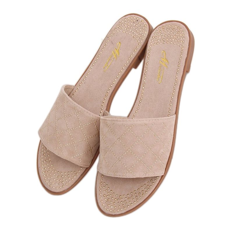 Naisten beige tossut Q-85 Aprikoosi