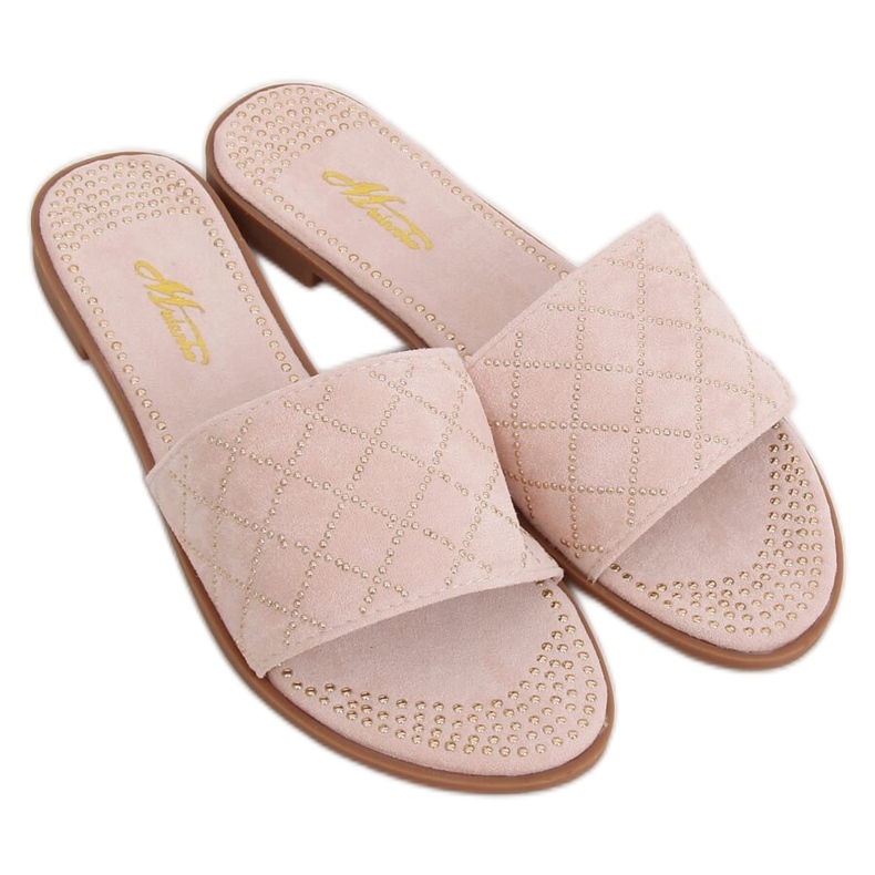 Vaaleanpunaiset naisten vaaleanpunaiset tossut Q-85 Pink vaaleanpunainen