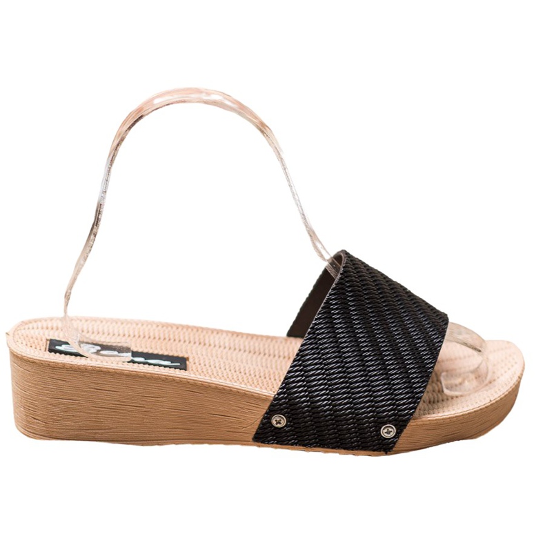 Bona Tyylikkäät kiilatossut musta