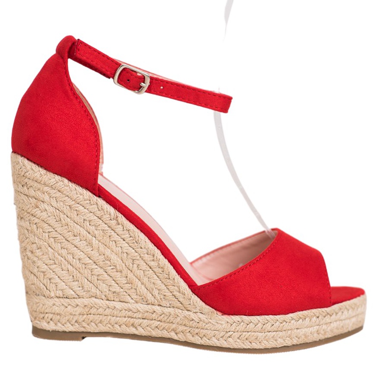 SHELOVET Punaiset espadrillit kiilassa punainen