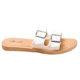 Bona Klassiset tossut soljella valkoinen