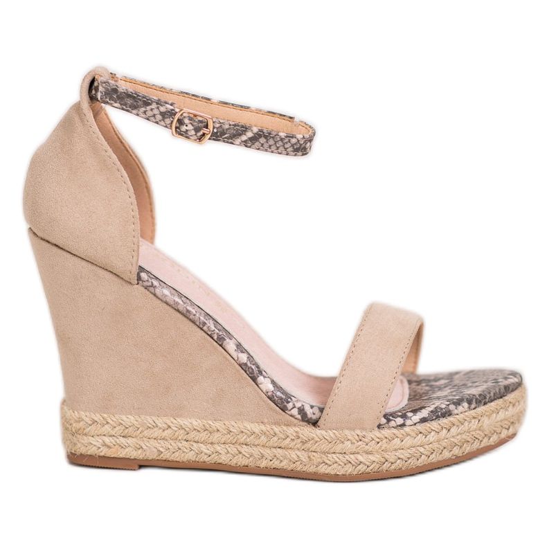 Goodin Suede Wedge Sandaalit beige
