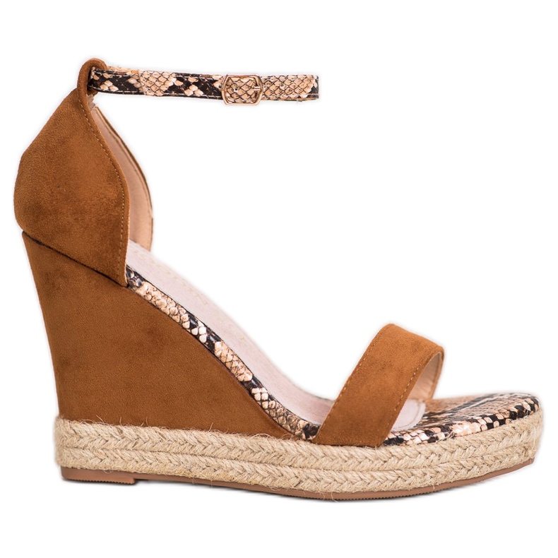 Goodin Suede Wedge Sandaalit ruskea