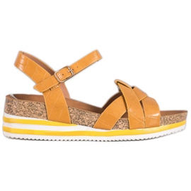 Comer Keltaiset sandaalit Eco -nahkaa keltainen